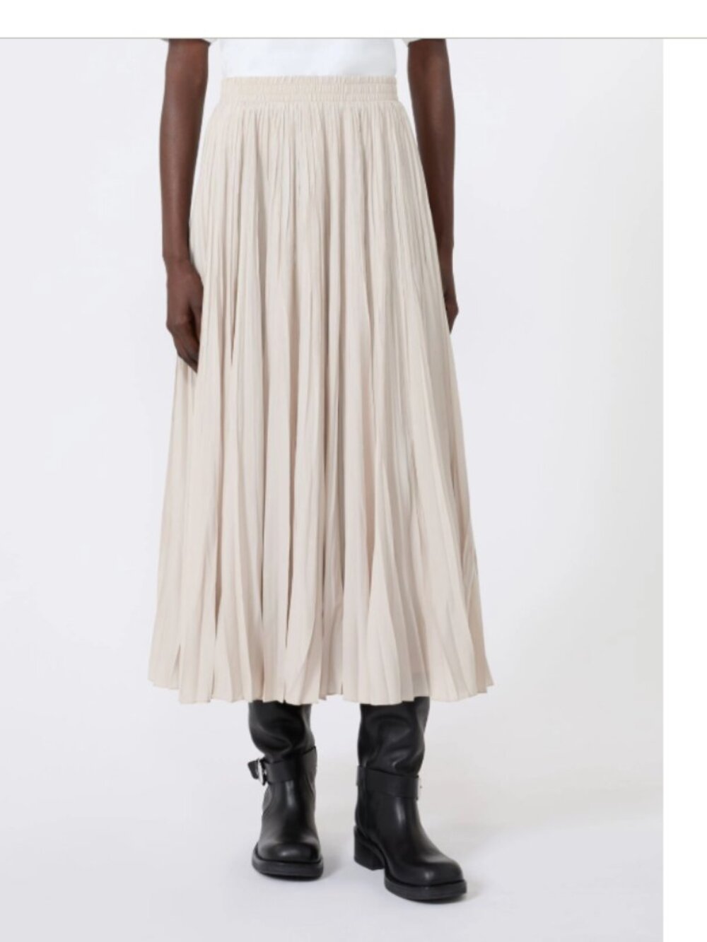 MaxMara Leisure Ivory Pleated Midi Skirt size Medium